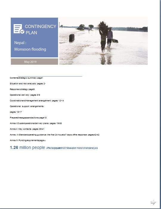 HCT Monsoon Season Emergency Response Preparedness Plan Resources