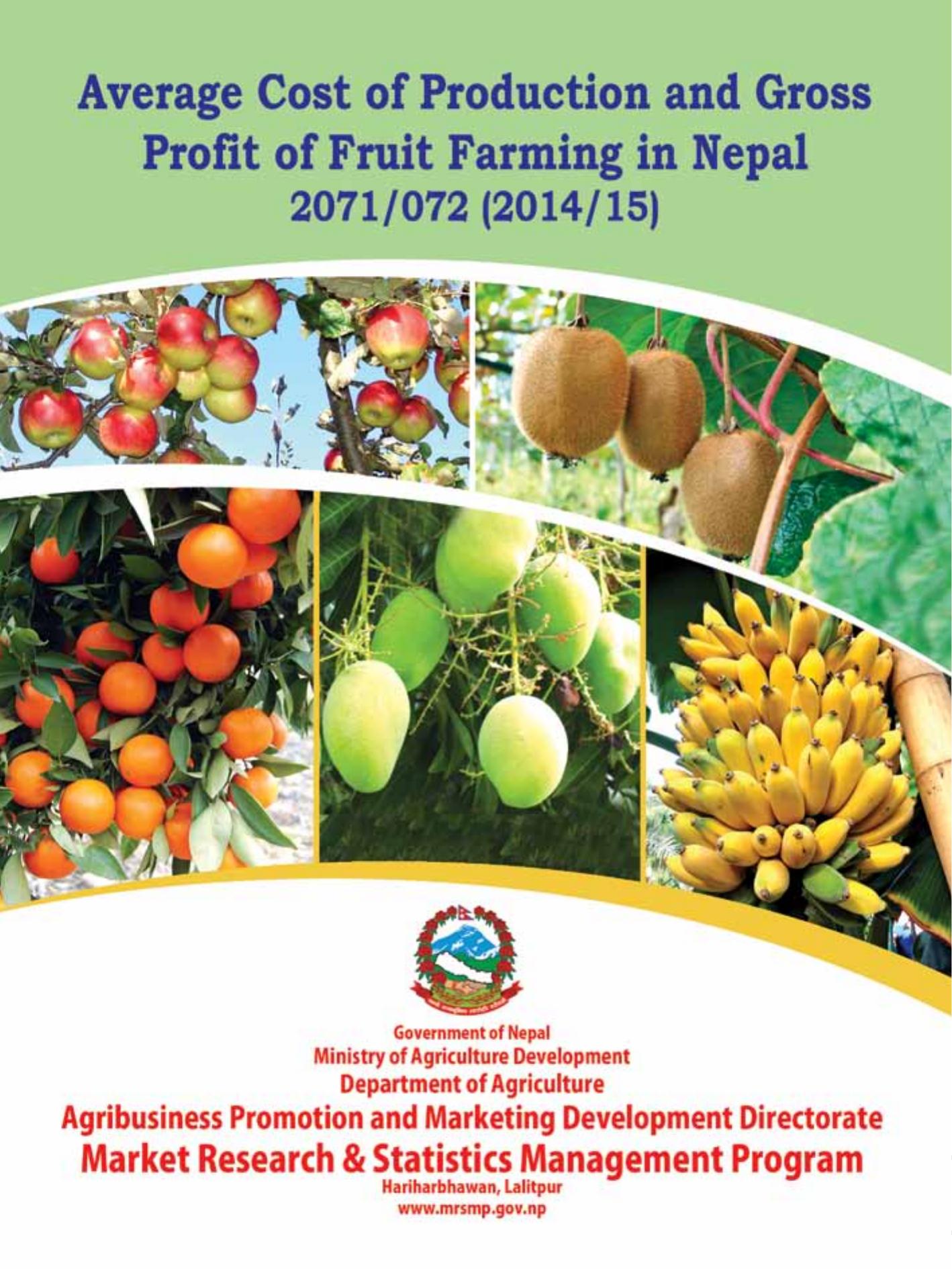 Average Cost Of Productions Gross Profit Fruit farming In Nepal 207172