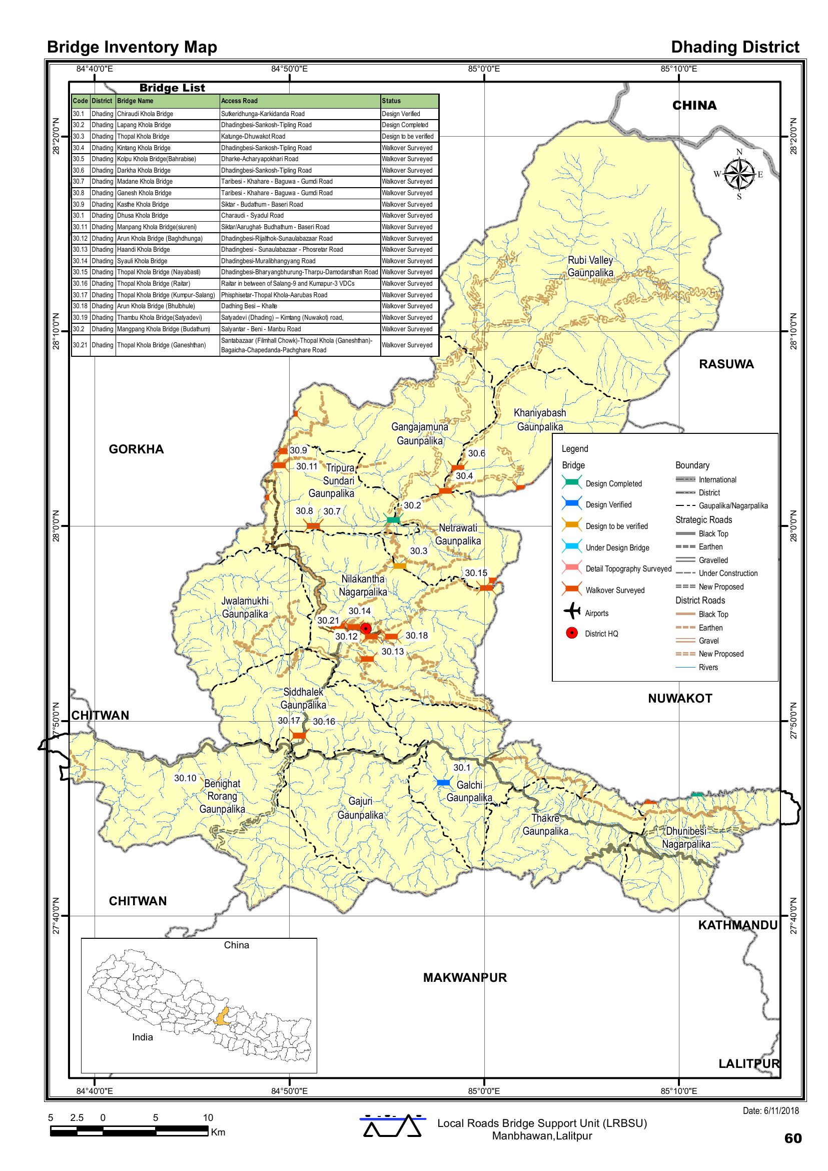 DHADING -BRIDGE INVENTORY MAP | nRead