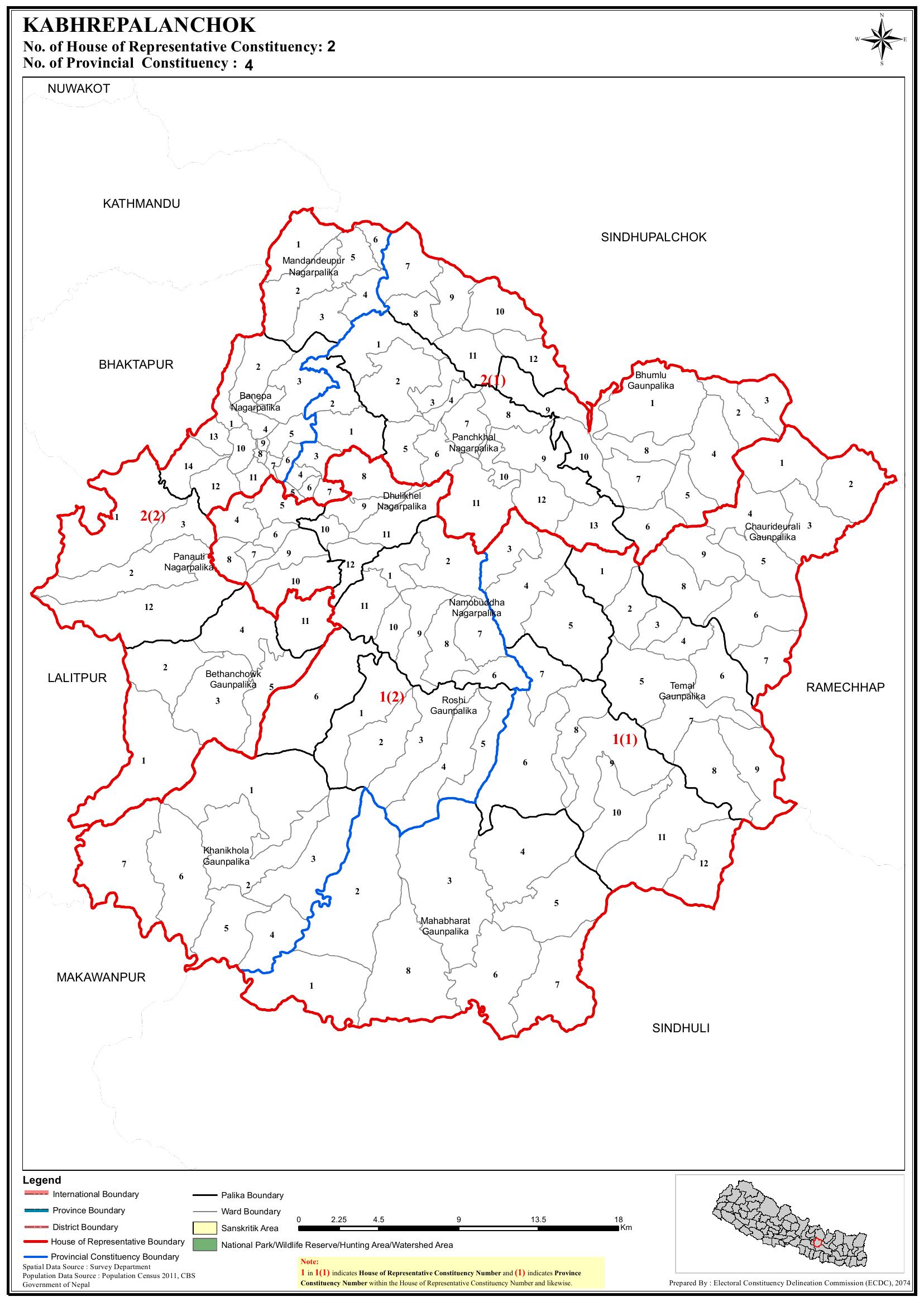 Electoral Map - kabharepalanchok with constituency| Resources