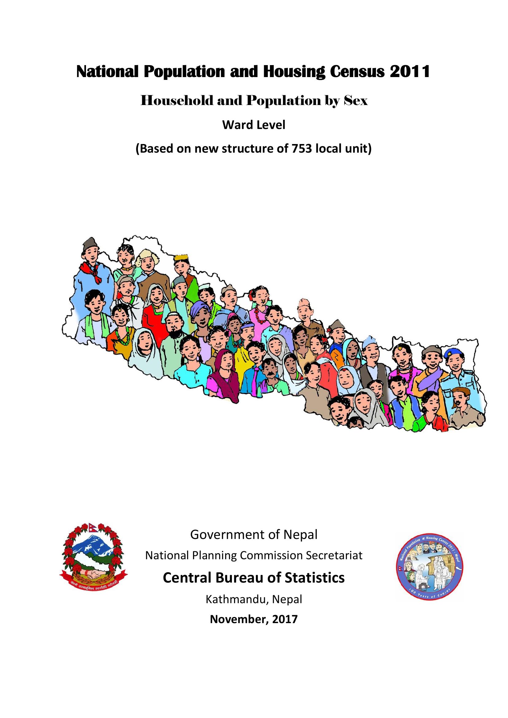 NATIONAL POPULATION AND HOUSING CENSUS 2011 HOUSEHOLD AND POPULATION BY SEX  WAED LEVEL| Resources