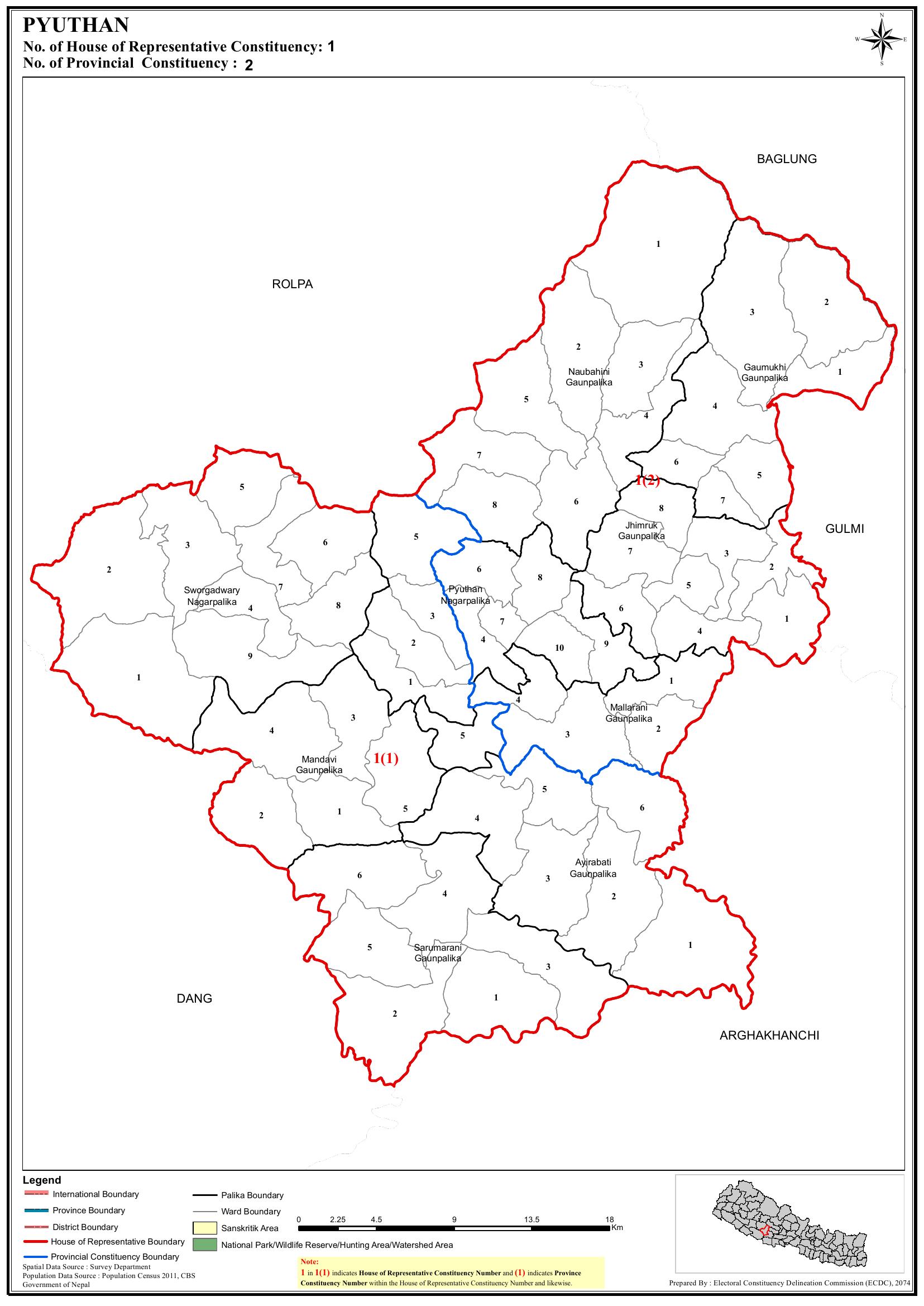 Electoral Map - Pyuthan with constituency| Resources