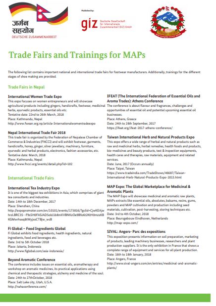 Trade Fairs And Training For Maps Nid Resources