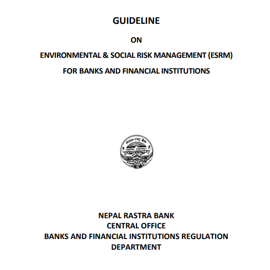 GUIDELINE ON ENVIRONMENT AND SOCIAL RISK MANAGEMENT FOR BANKS AND
