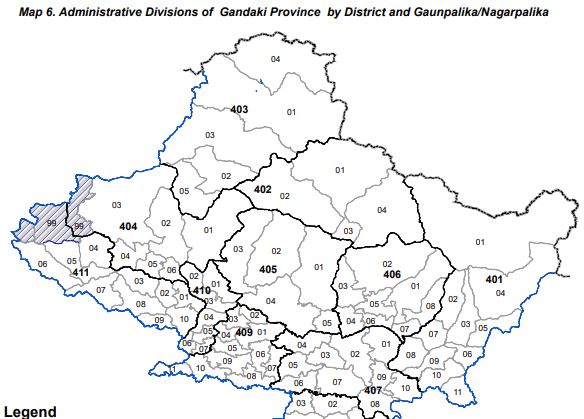 Map Of Gandaki Province Map 6. Administrative Divisions Of Gandaki Province By District And  Gaunpalika/ Nagarpalika| Resources